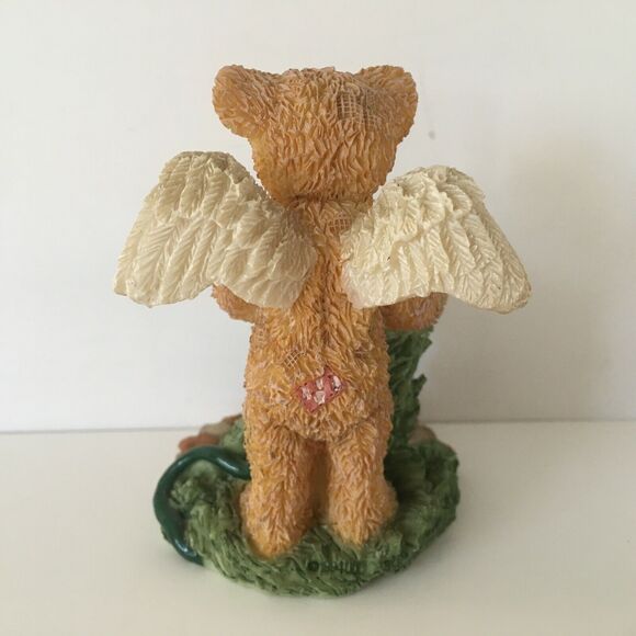 Teddy Angels Bruin & Bluebirds NURTURE & NATURE Birdbath & Birds Figurine 4" - Picture 6 of 11